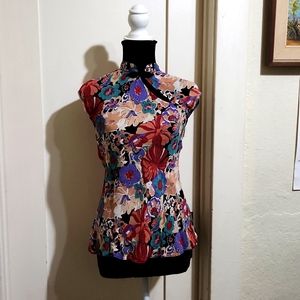 Angie Clothing Brand Asian-inspired Multicolored Blouse with Cap Sleeves